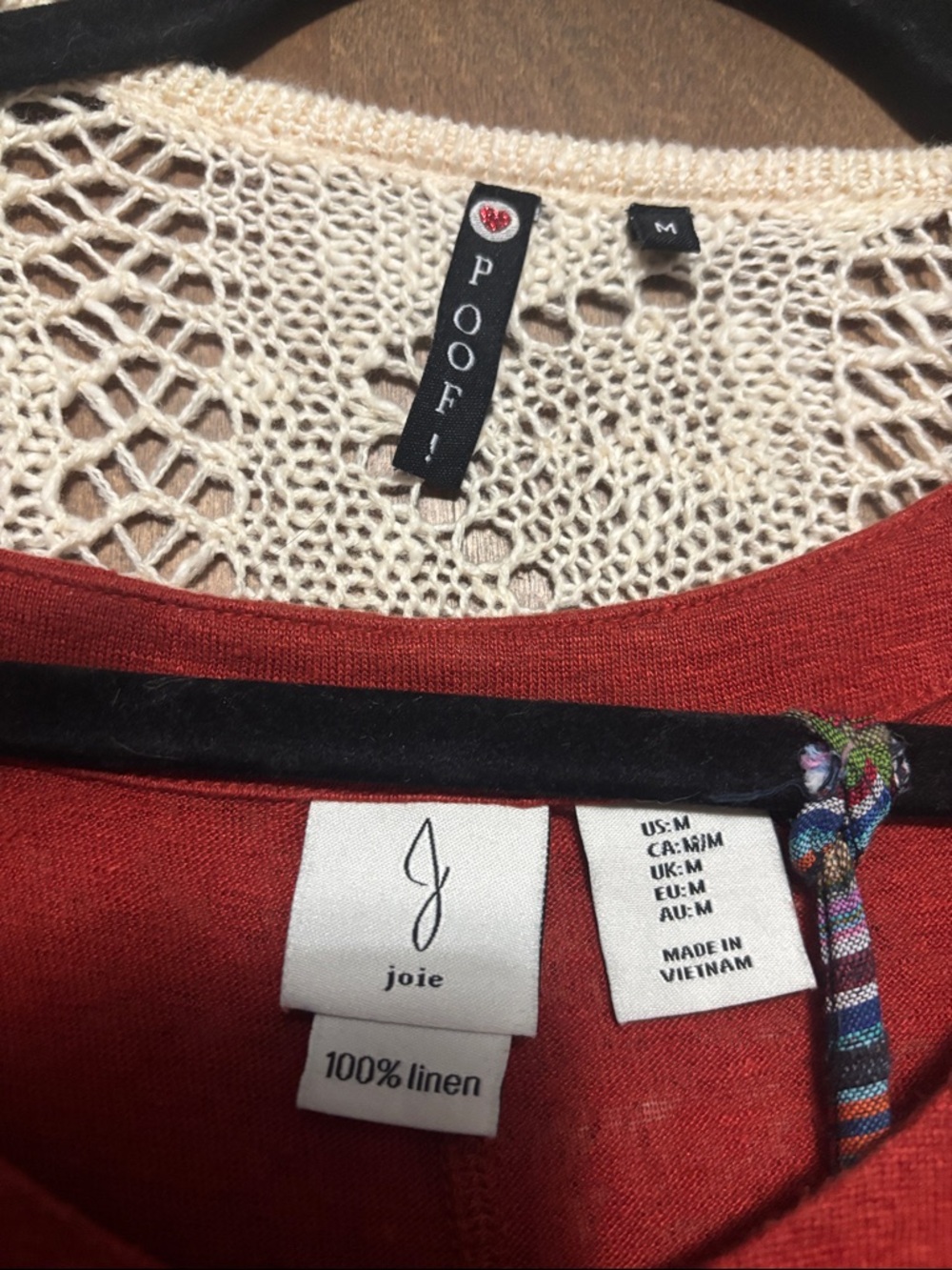 Joie Linen Tank ShoSho flares and Poof! crochet kimono Three piece outfit M/L - Picture 6 of 9